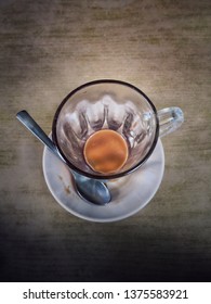 View Of Teh Tarik Is A Hot Milk Tea Beverage Which Can Be Commonly Found In Restaurants, Outdoor Stalls And Kopi Tiams Within The Southeast Asian Countries Of Malaysia, 