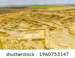 View of Tel Beer Sheva archaeological site, believed to be the remains of the biblical town of Beersheba. Now a UNESCO world heritage site and national park. Southern Israel