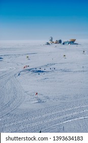 View Of Telescope Across Runway From Amundsen Scott South Pole Station, Antarctica