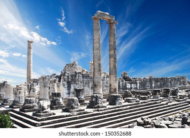 view of Temple of Apollo in antique city of Didyma 