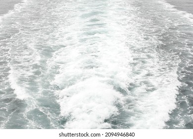 A View Of The Texture Of Ocean Waves Caused By The Wake Of A Large Boat.