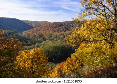 View Of The Thaya River Valley In Autumn Czech Republic.