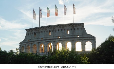 View of thematic hotel Colosseo in Colosseum style in Europa-Park, the largest theme park in germany