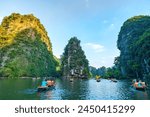 View of Thien Huong mountain at Trang An landscape complex.Trang An is UNESCO World Heritage Site, renowned for its boat cave tours. It