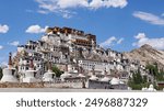 View of Thiksey Monastery from the main road, Leh, Ladakh, India.