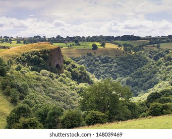 View Of Thors Cave, Manifold Valley A Peak District Tourist Attraction