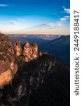 View of the three sisters from Echo Point Katoomba in the Blue Mountains region, NSW, Australia