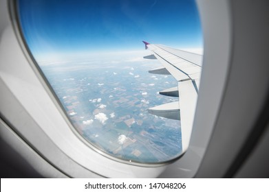 view through airplane window