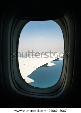 A view through the airplane windshield