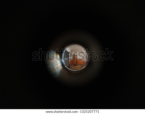 View through door\
peephole. Slovakia