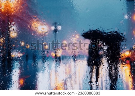 Similar – Image, Stock Photo Rain at night under an awning with lights