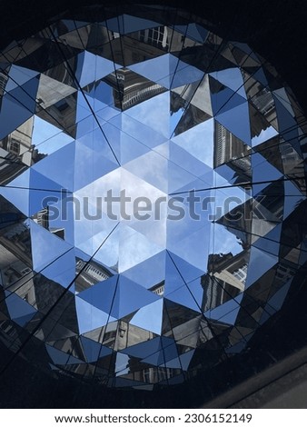 View through a stained glass window