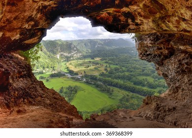 View through the Window Cave in Arecibo, Puerto Rico.
