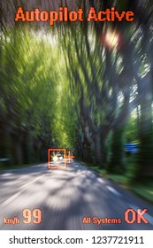 View Through The Windshield Of A Driverless Car