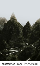 View Of Tianmen Mountain Road, China