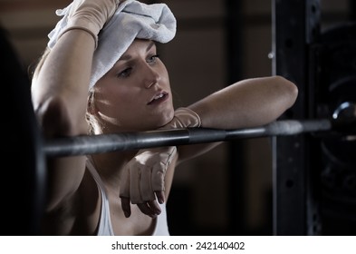 View Of Tired Woman At The Gym