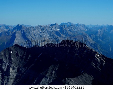 View toards Opal Range at the summit of Mount Bogart Alberta Canada