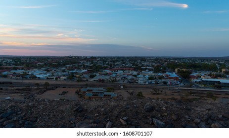 A view of the top of Broken Hill, is Broken Hill is an inland mining city in the far west of outback New South Wales, Australia with sunset sky.
