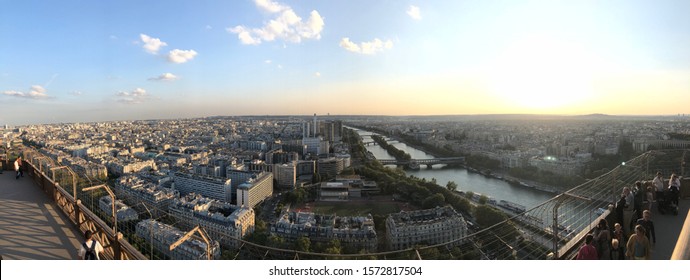 View from the top of the Eiffel Tower at Sunset