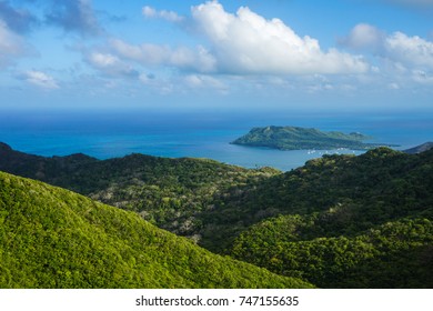 View From The Top Of El Pico (The Peak) In Old Providence Island (Isla De Providencia), Colombian Caribbean.