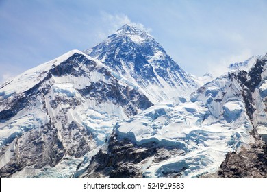 View of top of Mount Everest from Kala Patthar, way to mount Everest base camp, khumbu valley - Nepal