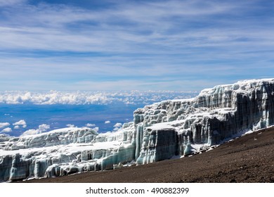 View From Top Of Mount Kilimanjaro, The Highest Mountain In Africa