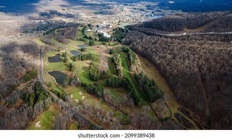 View From The Top Of The Mountain Of The River And Lake Deep Creek