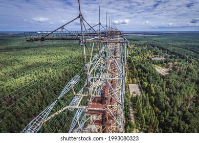 View From Top Of Old Soviet Duga Radar In Abandoned Military Base In Chernobyl Exclusion Zone, Ukraine