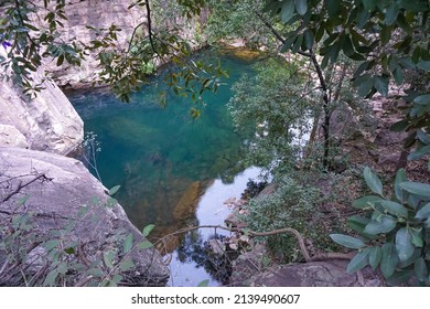 View From Top Of Rocks Into The Emma Gorge Billabong