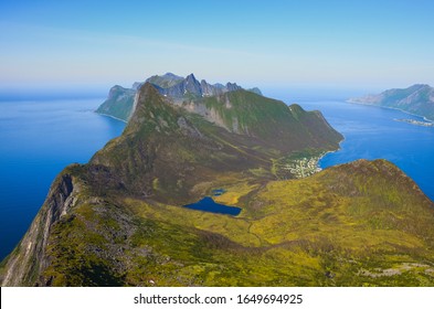 View from the top of Segla mountain in Senja islands, Norway. 
