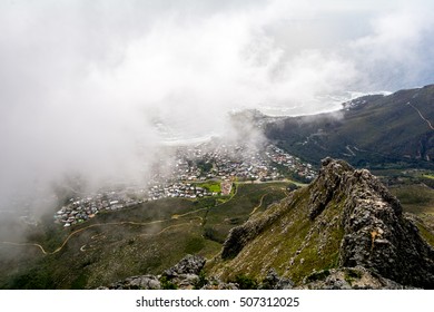 View of top of Table Mountain ins Cape Town in South Africa