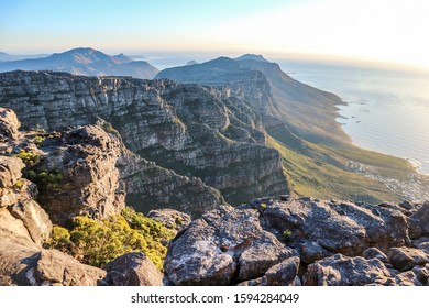 View from top of Table Mountain at Sunset