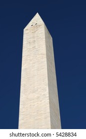 View Of The Top Of Washington Monument Against Deep Blue Sky