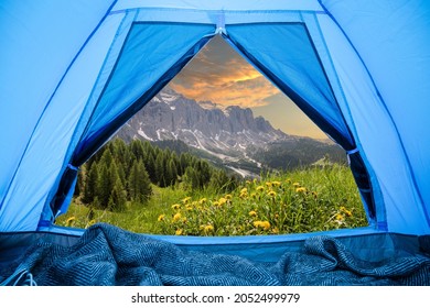 View From Touristic Tent To Mountain Valley