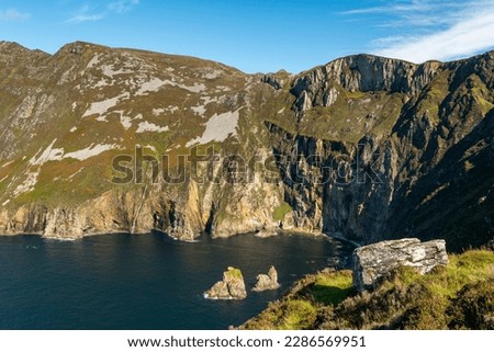 View towards the mighty cliffs of Slieve League, County Donegal, Ireland