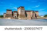 A view towards the Sismondo Castle at Rimini, Italy in summertime