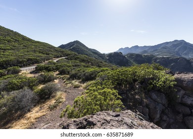 View Towards Yerba Buena Road And Boney Mountain Wilderness Area In The Santa Monica Mountains National Recreation Area.  