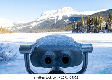 View of a tower viewer at Emerald Lake, in Yoho National Park, Canada