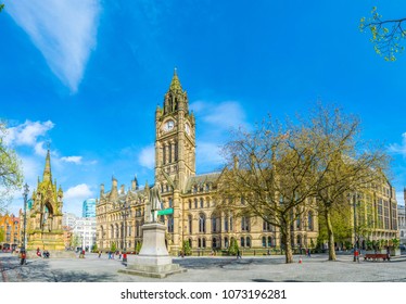 View of the town hall in Manchester, England