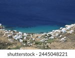 View of the Town of Ormos Isternion and the Island of Syros from a Hill on the Aegean Sea Cyclades Island of Tinos, Greece