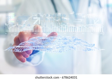 View of a Trading forex data interface on a futuristic hologram interface - Business concept