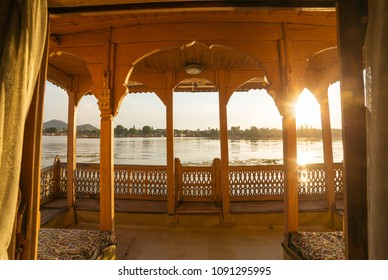 View From The Traditional Houseboat On Dal Lake In Srinagar, Kashmir, India