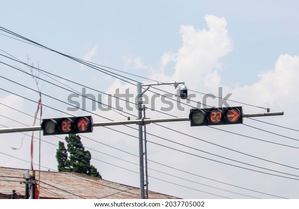 View of Traffic Light\
at the crossroads
