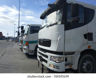 View Of A Trailer Prime Mover At The Parking Area.