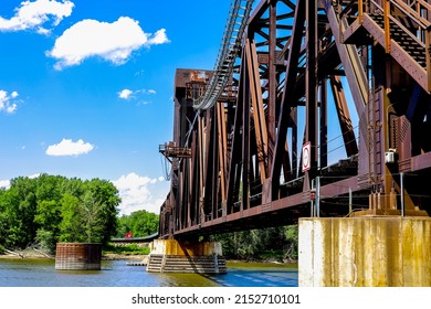 A View Of The Train Bridge Over The Mississippi In Hastings, MN