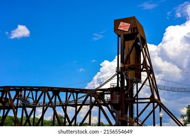 A View Of The Train Bridge Over The Mississippi In Hastings, MN