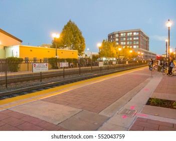 View From Train Station Platform In Redwood City, CA