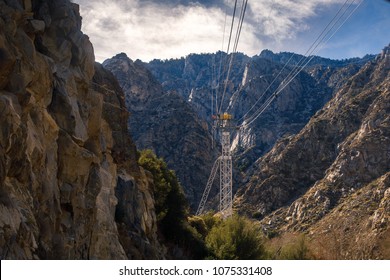 View of the tramway in the canyon