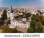 View of the Transfiguration Cathedral in Odessa before a Russian