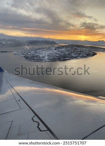 View of Tromso from plane window